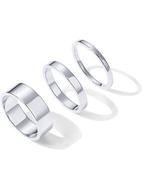 18K Gold Plated Stacking Rings Set for Women - Elegant 3 Ring Jewelry Set